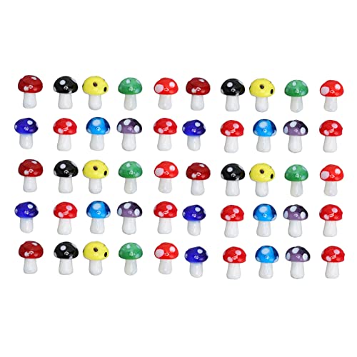 Xolsurg 50 PCs attraktive farbige Glasur Pilzperlen DIY -Handwerk für Schmuckherstellung Xolsurg 50 PCs attraktive farbige Glasur Pilzperlen DIY -Handwerk für Schmuckherstellung von Xolsurg