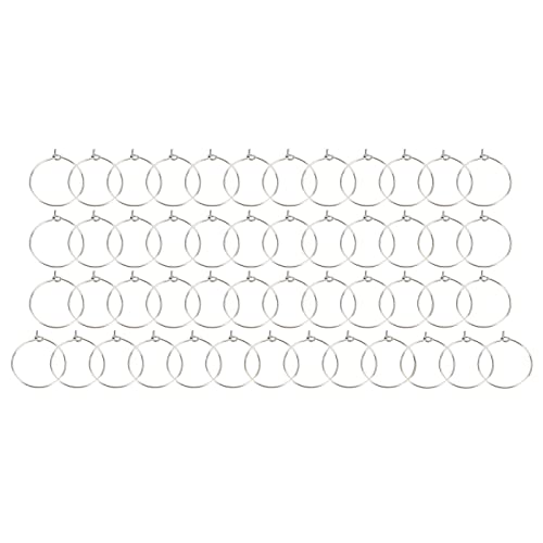 Xolsurg 50pcs 20mm Edelstahl Schüttgut Ohrringe DIY Anti -Allergie Weinglas Ringe Schmuck machen Hochzeits Geburtstagsfeier von Xolsurg