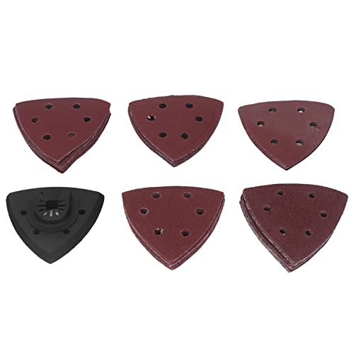 Xolsurg 51pcs Detail Schleifpolster Kit Effiziente Staubentfernung dreieckiges Sandpapier für Holzmetallarbeiter von Xolsurg