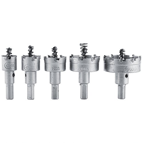 Xolsurg 5pcs/Set 20 50 mm HSS -Bohrloch -Loch -Säge Set Carbidspitze Metal -Arbeiten -Loch -Cutter -Werkzeuge für die Verriegelungsinstallation von Xolsurg