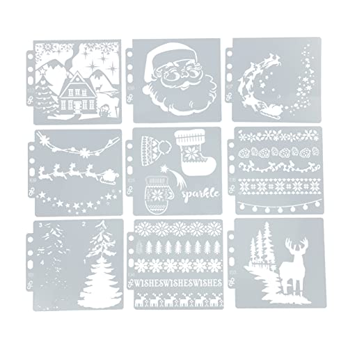 Xolsurg 9pcs Schablonen DIY -Produktion wiederverwendbares Haustier Mandala Vorlage Flexible Haltbares Leichtgewicht tragbar für die Malerei von Xolsurg