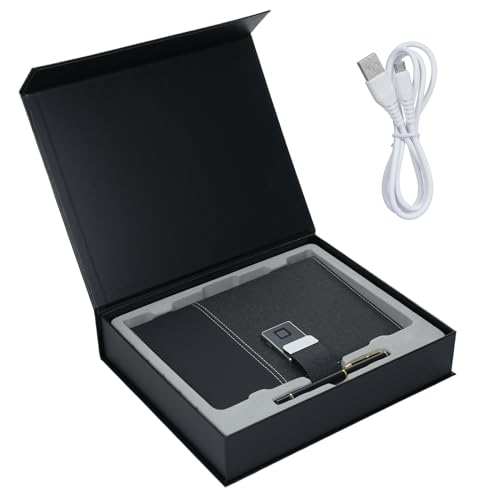 Xolsurg A5-Notizbuch aus Leder, Fingerabdruckschloss, 16 GB USB, liniertes Tagebuch, 6-Ring-Ordner, 4 Kartenfächer, für Profis und die Arbeit, Schwarz Xolsurg A5-Notizbuch aus Leder, Fingerabdruckschloss, 16 GB USB, liniertes Tagebuch, 6-Ring-Ordner, 4 Kartenfächer, für Profis und die Arbeit, Schwarz von Xolsurg