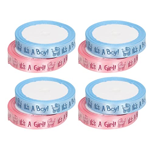 Xolsurg Babyparty Satin Band Weiches blau rosa Thema Ribbon -Wickeldekoration 8 Rollen von Xolsurg