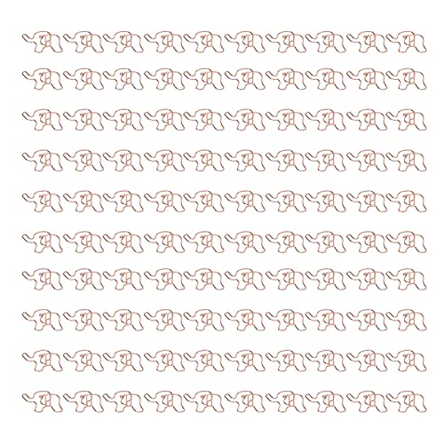 Xolsurg Büroklammern, metallisch, Roségold, rutschfest, leicht, Aufbewahrungsbox für Büro und Zuhause, 100 Stück (Waden -Elefant) von Xolsurg