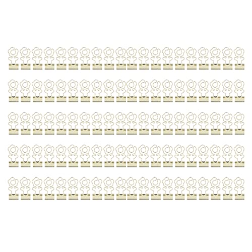Xolsurg Büroklammern aus goldfarbenem Metall, hohl, starke Klemmkraft, 100 Stück für Büromaterial (Blumenform) von Xolsurg