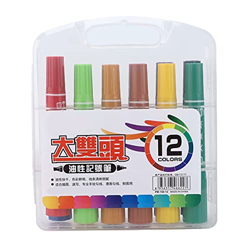 Xolsurg Buntes Dual-Tip-Whiteboard-Marker-Set mit Aufbewahrungsbox für Graffiti-Zeichnen Klassenzimmer Bürovorräte (12pcs) von Xolsurg