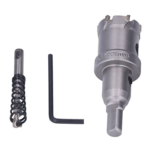 Xolsurg Carbid Loch Säge Bit dicke Metallzähne Cutter Kit Sechskantschlüssel Kernbohrer für Stahl Aluminiumholz (28mm) von Xolsurg