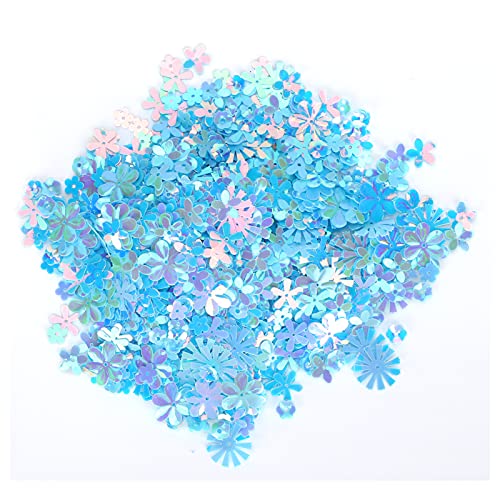 Xolsurg Confetti Flowershaped Glitter Pailletten Hochzeitsdekoration Supplies Party Streuer Teil (Blau farbenfroh) von Xolsurg