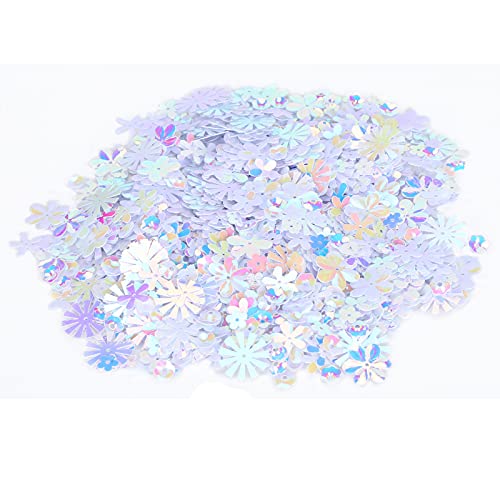 Xolsurg Confetti Flowershaped Glitter Pailletten Hochzeitsdekoration Supplies Party Streuer Teil (Weiß farbenfroh) von Xolsurg