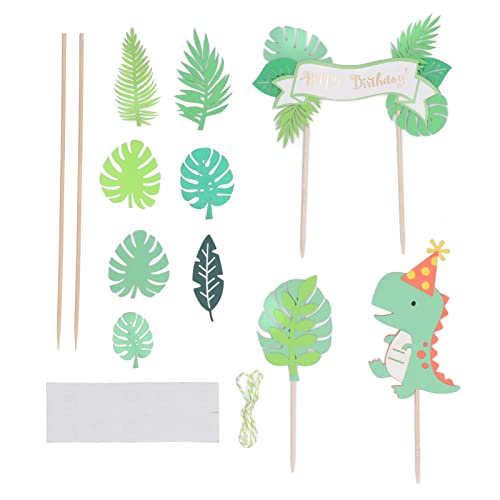 Xolsurg Dinosaurier Kuchen Topper Grüne Dinosaurier Palm Blatt Alles Gute zum Geburtstag Englisch Kartendekorationen Party Dekoration für Dschungel Thema Geburtstagsfeier Xolsurg Dinosaurier Kuchen Topper Grüne Dinosaurier Palm Blatt Alles Gute zum Geburtstag Englisch Kartendekorationen Party Dekoration für Dschungel Thema Geburtstagsfeier von Xolsurg