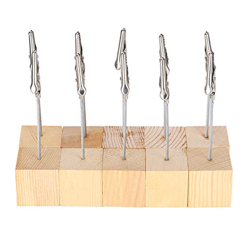 Xolsurg Holzbasis Alligator -Cliphalter für Fotonummer Tischkarten Memo, Pack von 10 pcs von Xolsurg
