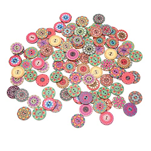 Xolsurg Holzknöpfe, Retro-Blumenmuster, 100 Stück, langlebig, 25 mm, DIY-Zubehör, Nähen, Basteln für Schulprojekte Xolsurg Holzknöpfe, Retro-Blumenmuster, 100 Stück, langlebig, 25 mm, DIY-Zubehör, Nähen, Basteln für Schulprojekte von Xolsurg