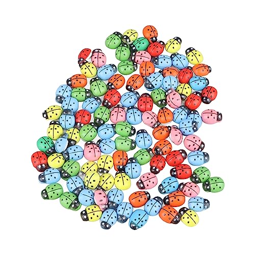 Xolsurg Holzknöpfe mit Tiermotiv, niedlich, selbstklebend, dekorative Cartoon-Holzknöpfe für Bastelarbeiten, Taschen (Buntes Marienvögel) von Xolsurg