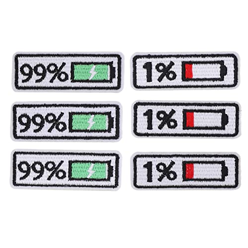 Xolsurg Iron auf Patches Batterie Design Langlebiger Baumwoll 6pcs Safe Weitweite Eisen -Flecken Hemd Jean Jacke von Xolsurg