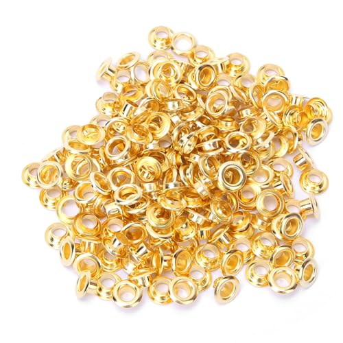 Xolsurg MESSING EYELET KIT 4MM DOPPELTER SEITE METAL GROMMET SET BAG ACCESSORY LIEFERT (Gold) von Xolsurg