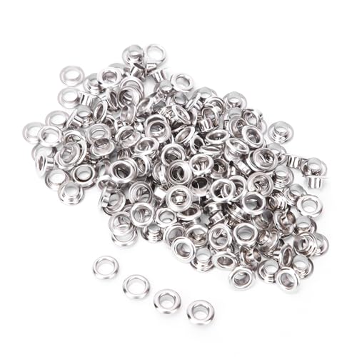 Xolsurg MESSING EYELET KIT 4MM DOPPELTER SEITE METAL GROMMET SET BAG ACCESSORY LIEFERT (Silber) von Xolsurg