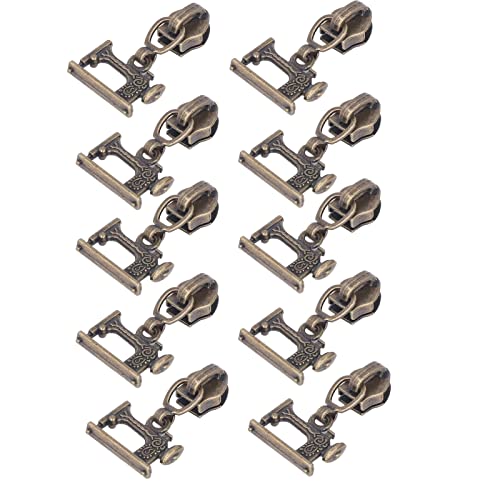 Xolsurg Metall Reißverschluss zieht Jacke Bastel Reißverschluss Kopf für Handtaschen Gepäck Nähmaschine (Alte Bronze) von Xolsurg