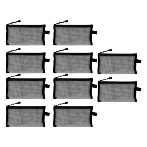Xolsurg Nylon Mesh Bleistift Beutel Reißverschluss Tränen A6 Dokumentordner (Schwarz) von Xolsurg