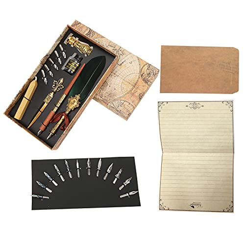 Xolsurg Pen Set Retro Britische Kreativität Schreibkit Business Ehepaar Elder Lehrer Dip Stift (SP248035R Dunkelgrün) von Xolsurg