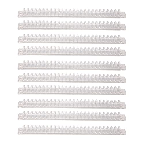 Xolsurg Plastikkamm Spiralspulen Bindungsstacheln 26 Löcher 100 Blechkapazität Streifen Transparentes Handbuch für Office Student Party ABS 10 PCs von Xolsurg