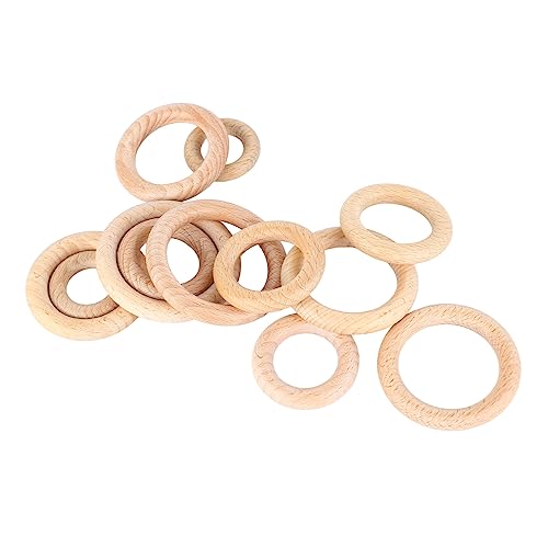 Xolsurg Premium Buchenholz 6 verschiedene Größen Holzringe unvollendete Holzringe Handwerk Makrame Schmuck Herstellung von Xolsurg