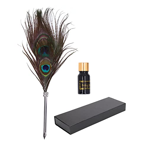 Xolsurg Quill Stift Set Doppelte Pfaudesign Retro -Stil Metal Nib Kalligraphie Stift mit leerer Tintenflasche zum Schreiben künstlerischer Bedürfnisse Xolsurg Quill Stift Set Doppelte Pfaudesign Retro -Stil Metal Nib Kalligraphie Stift mit leerer Tintenflasche zum Schreiben künstlerischer Bedürfnisse von Xolsurg
