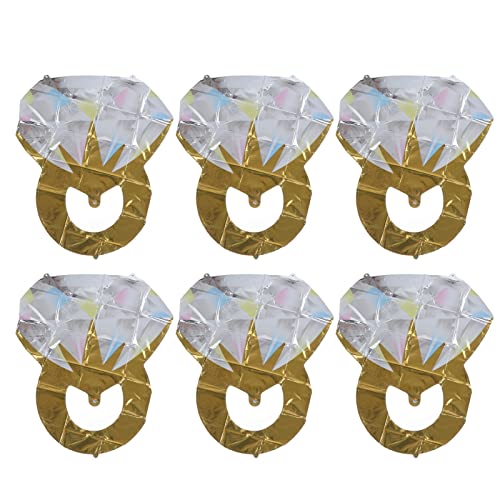 Xolsurg Ring Ballon 6 Stcs Aluminiumfolie Kugelbrautdusche Dekorative Luftballons Hochzeit Engagement (Gold) von Xolsurg