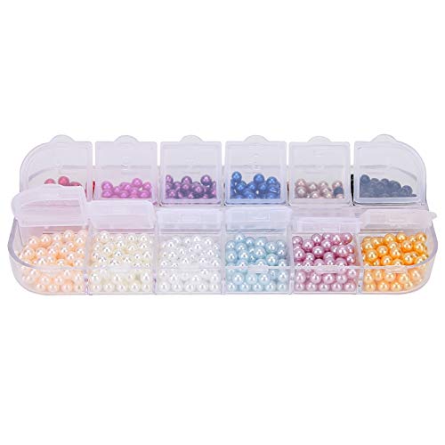Xolsurg Runde Form Faux Pearl Perlen ABS -Kleidung Schmuck DIY Accessoires für Handwerksliebhaber (Box 3 (600 Stück)) von Xolsurg