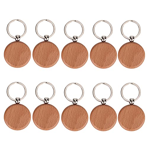 Xolsurg Schlüsselanhänger aus Holz, langlebig, glatte Oberfläche, Schlüsselanhänger, Kleidung, Tasche, Dekoration, Zubehör (Kreisgröße 4 cm) von Xolsurg