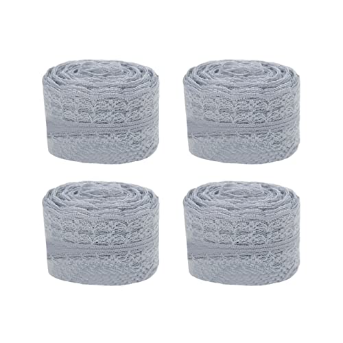 Xolsurg Spitzenbänder Nylon Retro DIY Dekorative Accessoires Geschenkverpackung Dekoration 4pcs (Grau) von Xolsurg