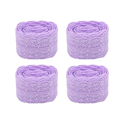 Xolsurg Spitzenbänder Nylon Retro DIY Dekorative Accessoires Geschenkverpackung Dekoration 4pcs (Lila) von Xolsurg