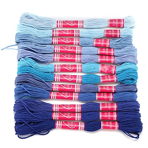 Xolsurg Stickereifaden Bright Color Gradient Polyester Line Handicrafts Liebhaber Gruppe (Blaue Farbe) von Xolsurg
