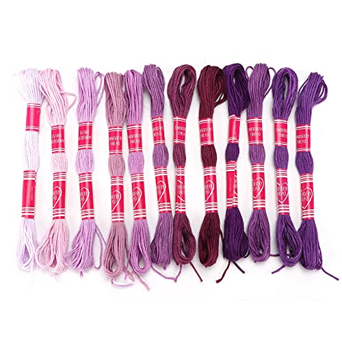 Xolsurg Stickereifaden Bright Color Gradient Polyester Line Handicrafts Liebhaber Gruppe (Lila) von Xolsurg
