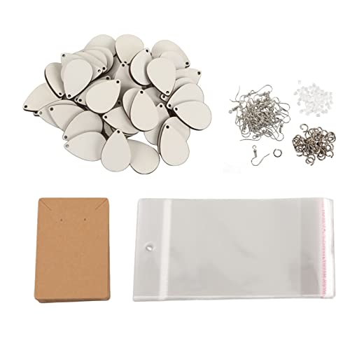 Xolsurg Sublimations-Ohrringrohlings-Set, 250 Stück, Wassertropfen, Ohrring-Anhänger, Ohrhaken, Karton, Thermotransfer-Ohrring-Set von Xolsurg