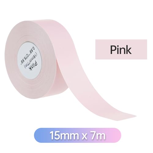 Xolsurg Thermal Etikett Papier kontinuierliches Etikett Tape Selbstklebendes rosa Aufkleber 15 mm x 7m Home and Business Organization (Rosa) von Xolsurg