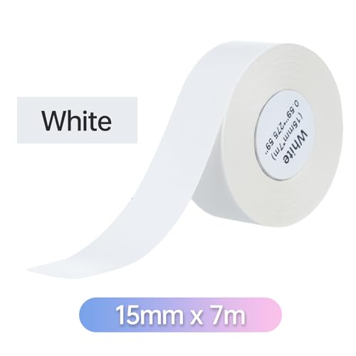 Xolsurg Thermal Etikett Papier kontinuierliches Etikett Tape Selbstklebendes rosa Aufkleber 15 mm x 7m Home and Business Organization (Weiß) von Xolsurg