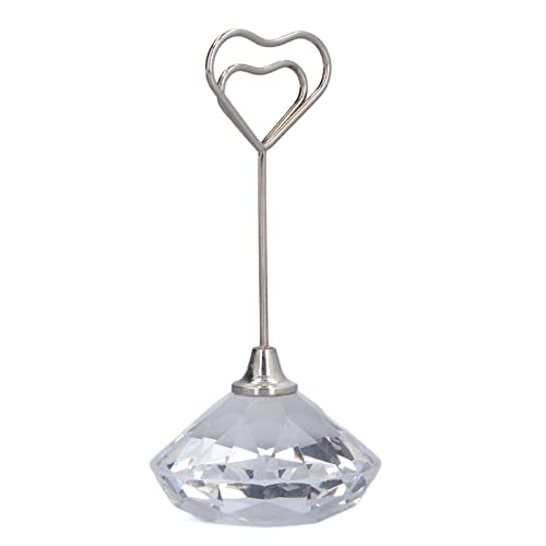 Xolsurg Tischnummernhalter in Herzform, hochwertiges Metall, robust und langlebig für Partys und Veranstaltungen (Transparente Diamantliebe 9cm) von Xolsurg