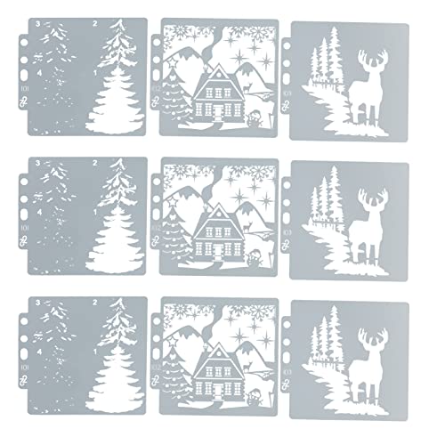 Xolsurg Weihnachtsschablonen DIY machen kreative Muster Hohlvorlage für Scrapbooking Paper Crafts 9pcs Xolsurg Weihnachtsschablonen DIY machen kreative Muster Hohlvorlage für Scrapbooking Paper Crafts 9pcs von Xolsurg