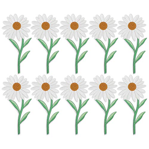 Xolsurg White Daisy Stoffflecken Eisen auf Übertragungsanwendungen DIY -Dekoration für Kleidungsreparaturen von Xolsurg