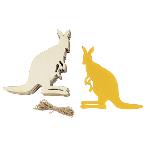 20 Stück 15,2 cm große Holz-Känguru-Ausschnitte, unlackiertes Holz, Känguru-Handwerk, Känguru-Handwerk, Geschenkanhänger für Zuhause, Party-Dekoration von Xonzmmk