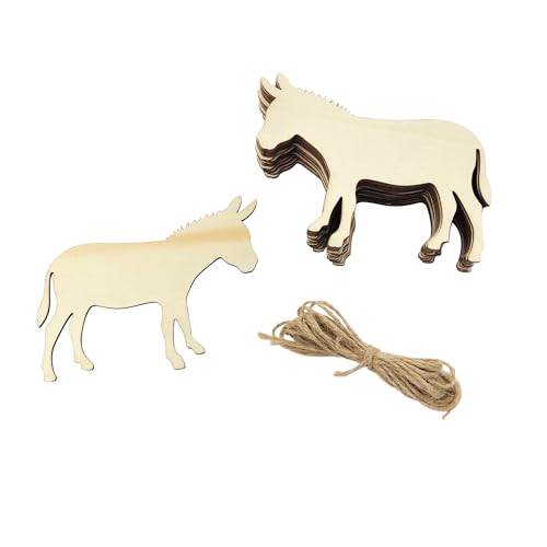 30 Stück 10,2 cm große Holz-Esel-Ausschnitte, unlackiert, Tier-Esel-Hängeornamente, DIY, Tier-Esel, Geschenkanhänger für Zuhause, Party, Dekoration, Bastelprojekt 30 Stück 10,2 cm große Holz-Esel-Ausschnitte, unlackiert, Tier-Esel-Hängeornamente, DIY, Tier-Esel, Geschenkanhänger für Zuhause, Party, Dekoration, Bastelprojekt von Xonzmmk