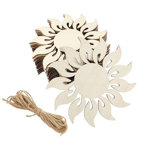 30 Stück 10,2 cm große Holz-Sonnenausschnitte, Sommerhandwerk, unlackierte Holzsonne, hängende Ornamente, DIY, Sonnenbasteln, Geschenkanhänger für Zuhause, Party, Dekoration, Bastelprojekt 30 Stück 10,2 cm große Holz-Sonnenausschnitte, Sommerhandwerk, unlackierte Holzsonne, hängende Ornamente, DIY, Sonnenbasteln, Geschenkanhänger für Zuhause, Party, Dekoration, Bastelprojekt von Xonzmmk
