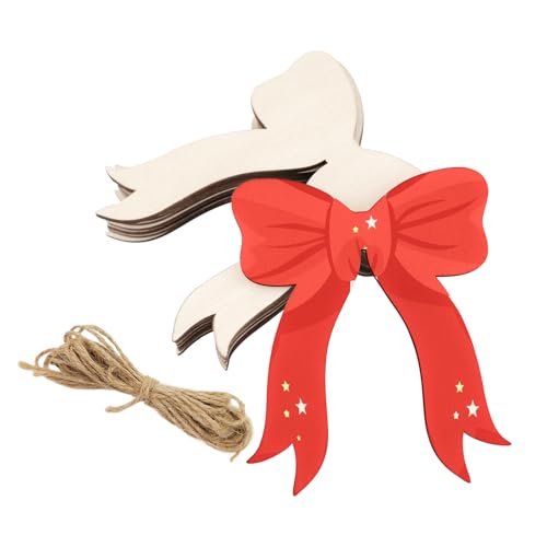 30 Stück 10,2 cm große Holzschleifen Ausschnitte unlackierte Holzschleife Handwerk Holzschleife hängende Ornamente DIY Schleife Handwerk Geschenkanhänger für Zuhause Party Dekoration von Xonzmmk