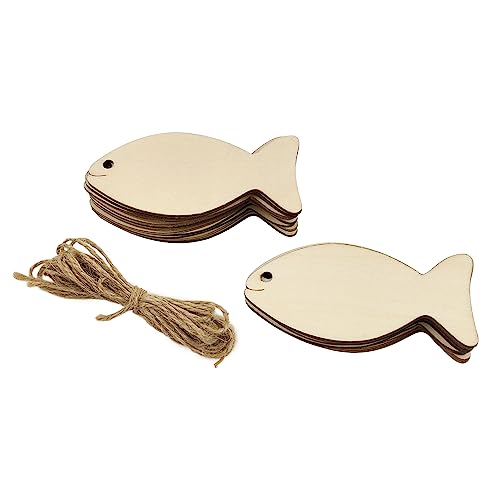 32 Stück Holzfischausschnitte unlackierte Holzfische hängende Ornamente DIY Fisch Handwerk Geschenkanhänger für Thanksgiving Weihnachten Zuhause Party Dekoration Bastelprojekt von Xonzmmk