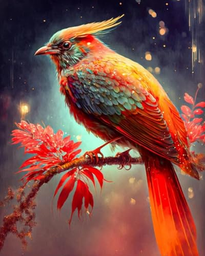 Xpdnmilq Kreuzstich Set zum Selbermachen vorgedrucktes 11CT Stickset handgefertigtes Kunsthandwerk für Anfänger Heimdekor-Set für Erwachsene – Roter Vogel – 40x50cm Xpdnmilq Kreuzstich Set zum Selbermachen vorgedrucktes 11CT Stickset handgefertigtes Kunsthandwerk für Anfänger Heimdekor-Set für Erwachsene – Roter Vogel – 40x50cm von Xpdnmilq