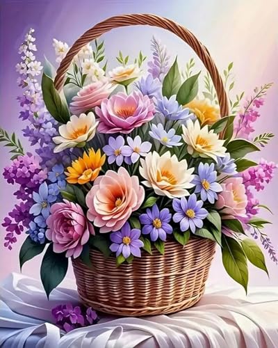 Xpdnmilq Kreuzstich Set zum Selbermachen vorgedrucktes 11CT Stickset handgefertigtes Kunsthandwerk für Anfänger Heimdekor-Set für Erwachsene – Schöner Blumenkorb – 40x50cm Xpdnmilq Kreuzstich Set zum Selbermachen vorgedrucktes 11CT Stickset handgefertigtes Kunsthandwerk für Anfänger Heimdekor-Set für Erwachsene – Schöner Blumenkorb – 40x50cm von Xpdnmilq