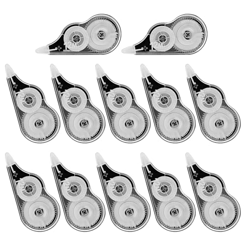 Xpieoyrm 12 Stück Korrekturroller Maus, 12 mx 5 mm Korrekturbänder Set mit Schutzkappe, Kleberoller Maus Roller Schulsachen Correction Tapes, Korrekturroller Maus für Schüler Büroangestellte von Xpieoyrm