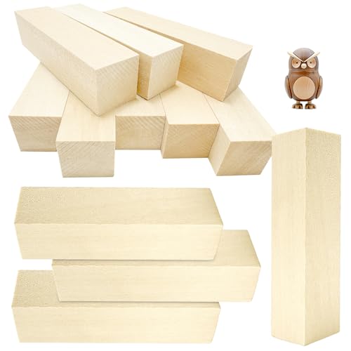 Xpieoyrm 12 Stück Lindenholz-Schnitzblöcke, 10x2.5x2.5cm Lang Eckig Holzleisten, Holzblock Massiv, Linde für Holzschnitzerei-Set, natürliche Holzblöcke für Handwerk, Schnitzerei und DIY-Projekte Xpieoyrm 12 Stück Lindenholz-Schnitzblöcke, 10x2.5x2.5cm Lang Eckig Holzleisten, Holzblock Massiv, Linde für Holzschnitzerei-Set, natürliche Holzblöcke für Handwerk, Schnitzerei und DIY-Projekte von Xpieoyrm