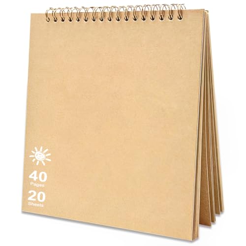 Xpieoyrm Fotoalbum Scrapbook 18x18 cm, Scrapbook 40 braunen Seiten Fotobuch zum Einkleben, Fotobücher Kraftpapier Spiralalbum, Fotoalbum zum Selbstgestalten, für Hochzeit Reise Baby Dusche Xpieoyrm Fotoalbum Scrapbook 18x18 cm, Scrapbook 40 braunen Seiten Fotobuch zum Einkleben, Fotobücher Kraftpapier Spiralalbum, Fotoalbum zum Selbstgestalten, für Hochzeit Reise Baby Dusche von Xpieoyrm