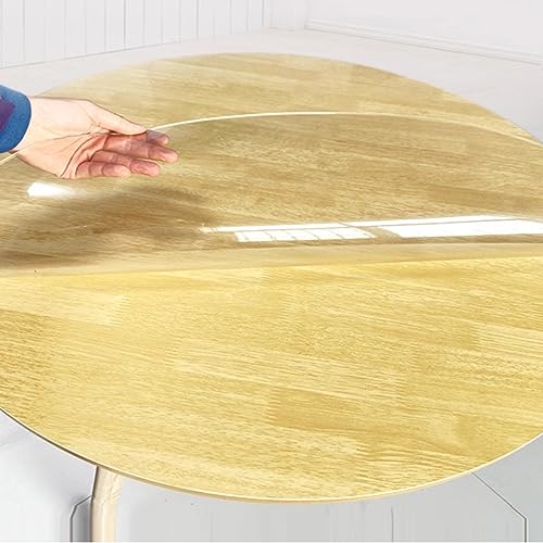 Xpnit Transparente PVC-Tischdecke, rund, transparent, abwischbar, rutschfest, wasserdicht, hitzebeständige Tischdecke (rund 30 cm) von Xpnit